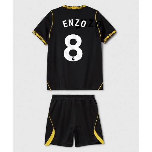 Stroje piłkarskie Chelsea Enzo Fernandez #8 Koszulka Wyjazdowej dla dzieci 2026-27 Krótki Rękaw (+ szorty)